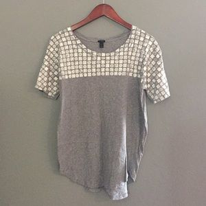 Grey patterned J. Crew top